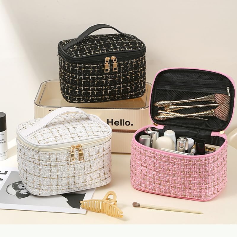 Large Capacity Travel Makeup Bag with Handle for Women, Makeup Organizer, Portable Wash Bag Cosmetic Storage Bag