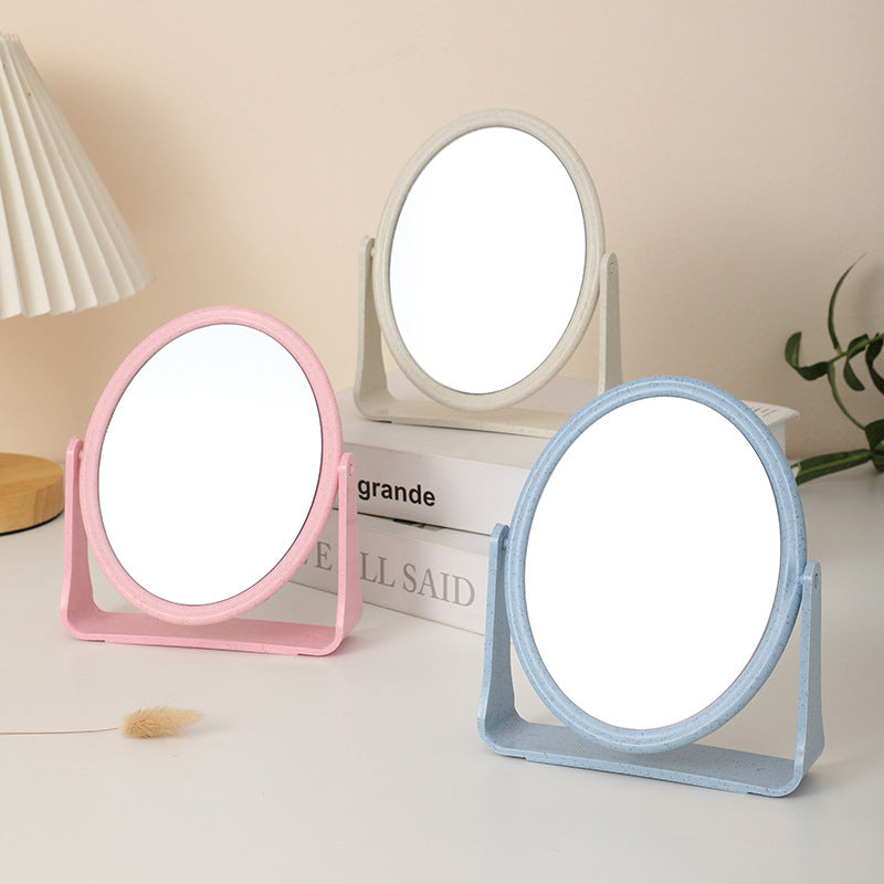 Wholesale double - sided table mirrors. Table - mounted and rotatable. Circular mirror surface. Portable dressing table mirrors, princess - style