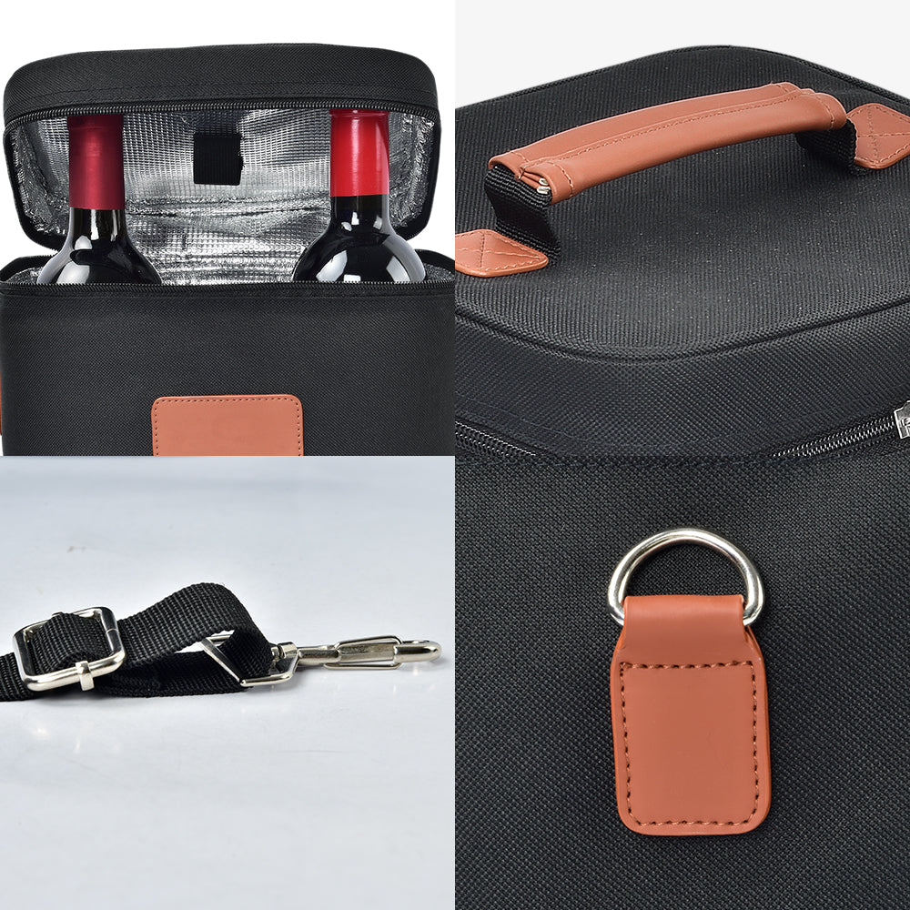 Lunch bag, red wine thermal bag, four - bottle wine cooler bag, outdoor picnic bag, picnic bag.