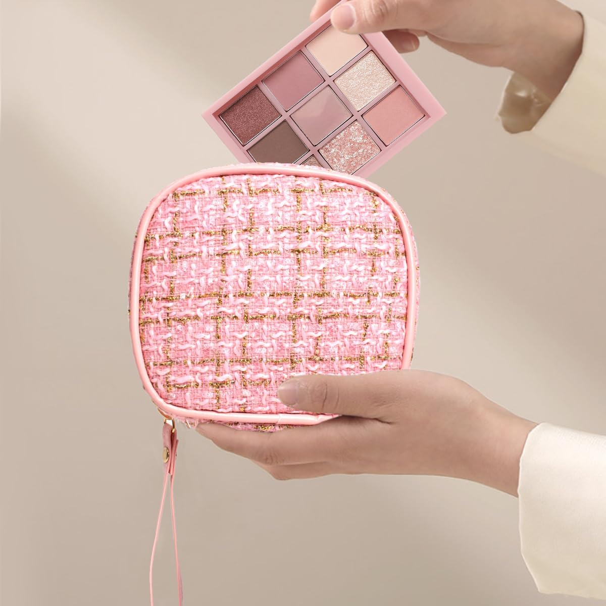 Large Capacity Travel Makeup Bag with Handle for Women, Makeup Organizer, Portable Wash Bag Cosmetic Storage Bag