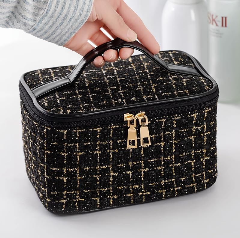 Large Capacity Travel Makeup Bag with Handle for Women, Makeup Organizer, Portable Wash Bag Cosmetic Storage Bag