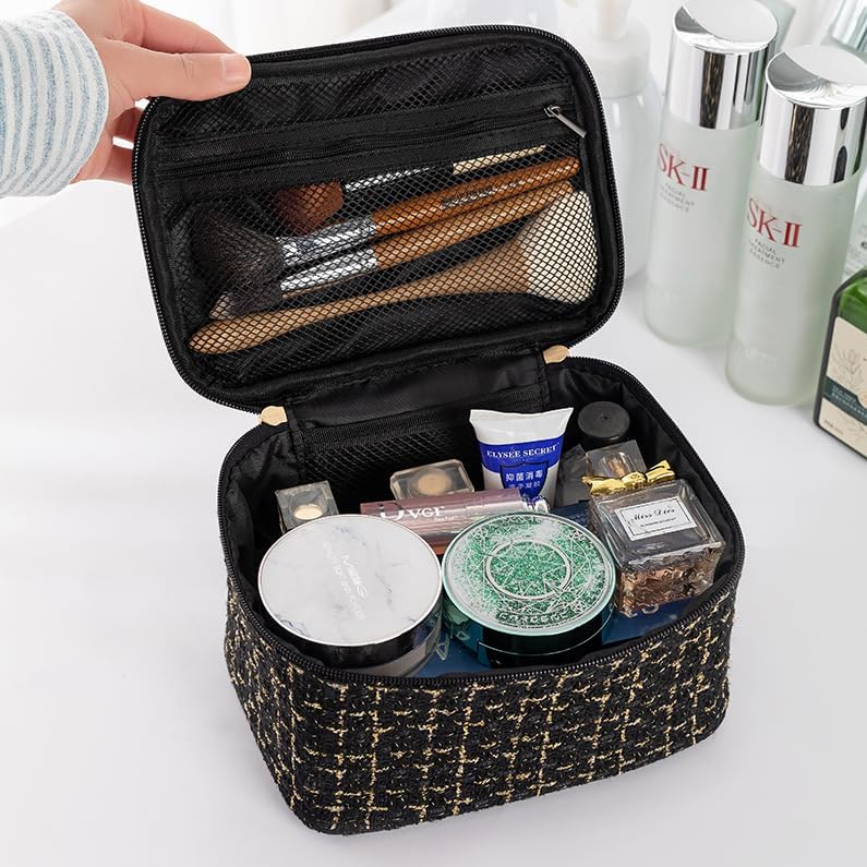Large Capacity Travel Makeup Bag with Handle for Women, Makeup Organizer, Portable Wash Bag Cosmetic Storage Bag
