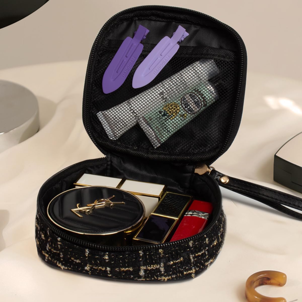 Large Capacity Travel Makeup Bag with Handle for Women, Makeup Organizer, Portable Wash Bag Cosmetic Storage Bag