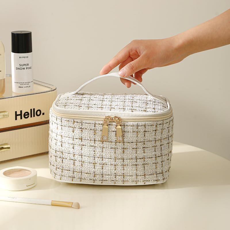 Large Capacity Travel Makeup Bag with Handle for Women, Makeup Organizer, Portable Wash Bag Cosmetic Storage Bag