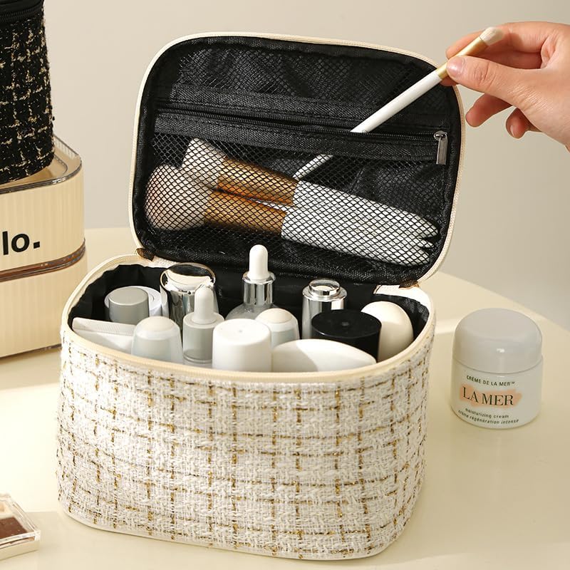 Large Capacity Travel Makeup Bag with Handle for Women, Makeup Organizer, Portable Wash Bag Cosmetic Storage Bag