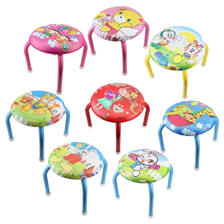 Hot - selling small leather round stools with cute cartoon patterns. Children's squeaky chairs. New - style short stools that can make sounds. Children's soft PU small round stools for household and kindergarten use