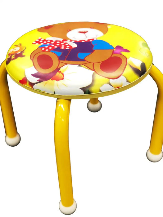 Hot - selling small leather round stools with cute cartoon patterns. Children's squeaky chairs. New - style short stools that can make sounds. Children's soft PU small round stools for household and kindergarten use
