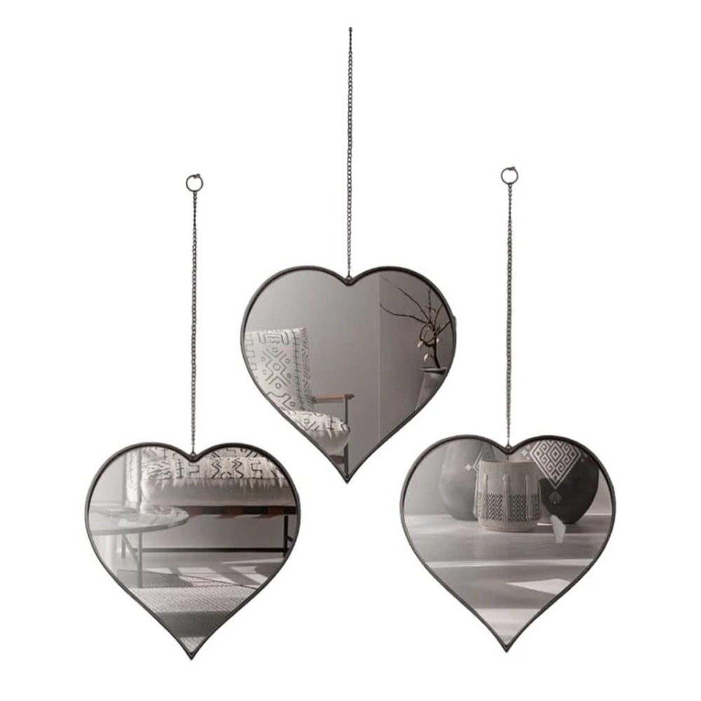 Wholesale Golden Heart - shaped Hanging Mirrors, Ideal for Romantic Decorations