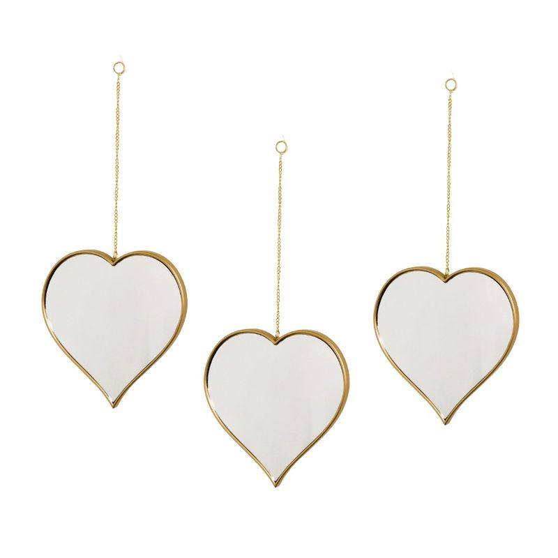 Wholesale Golden Heart - shaped Hanging Mirrors, Ideal for Romantic Decorations
