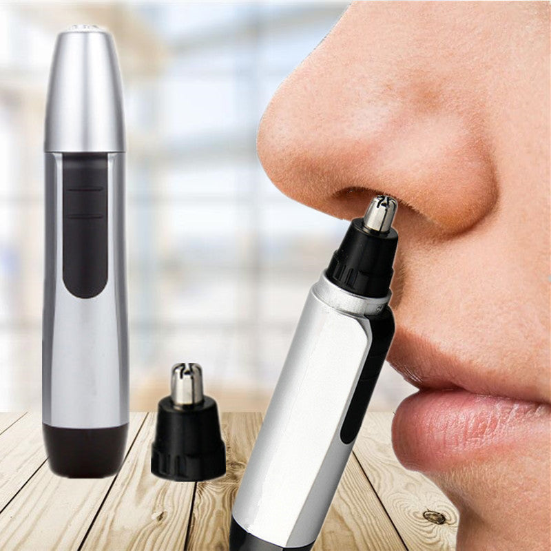 new - type electric nose hair trimmer for both men and women, a nasal cavity cleaner, a nose hair scissors, and a rechargeable hair - shaving device.