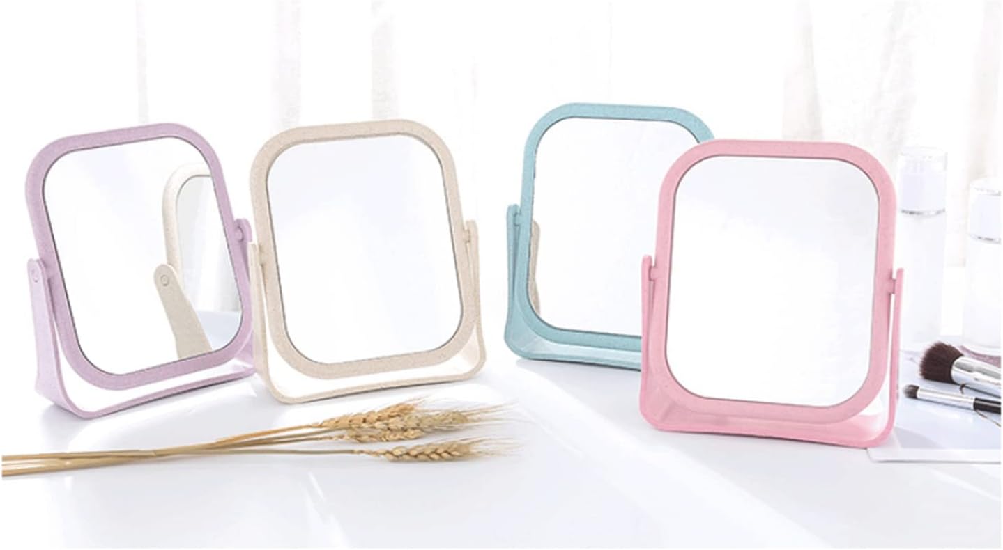 Wholesale double - sided table mirrors. Table - mounted and rotatable. Small mirrors for student makeup. Portable dressing table mirrors, princess - style