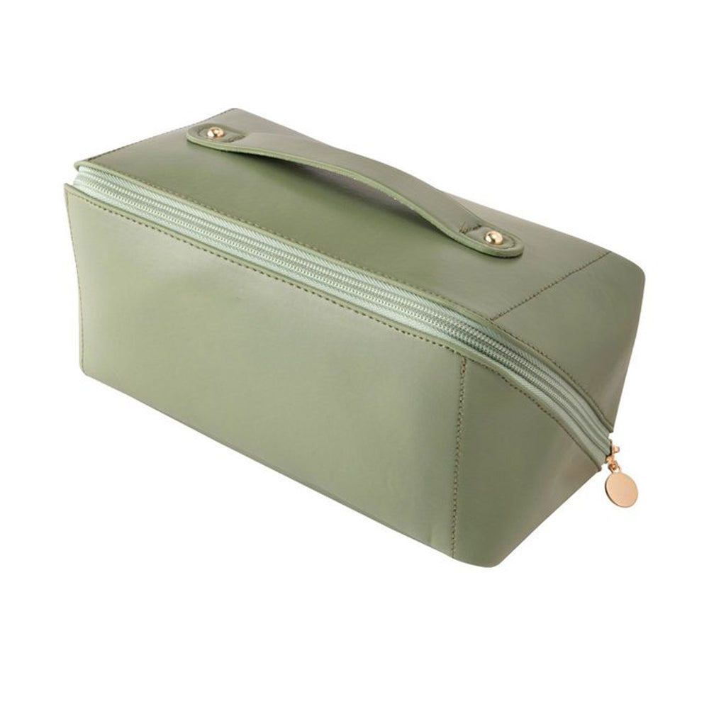 A multi - layer makeup bag with a high - end feel, thickened storage, a wash bag for travel, a lightweight pillow bag, portable for skin - care products when going out, and large - capacity for makeup.