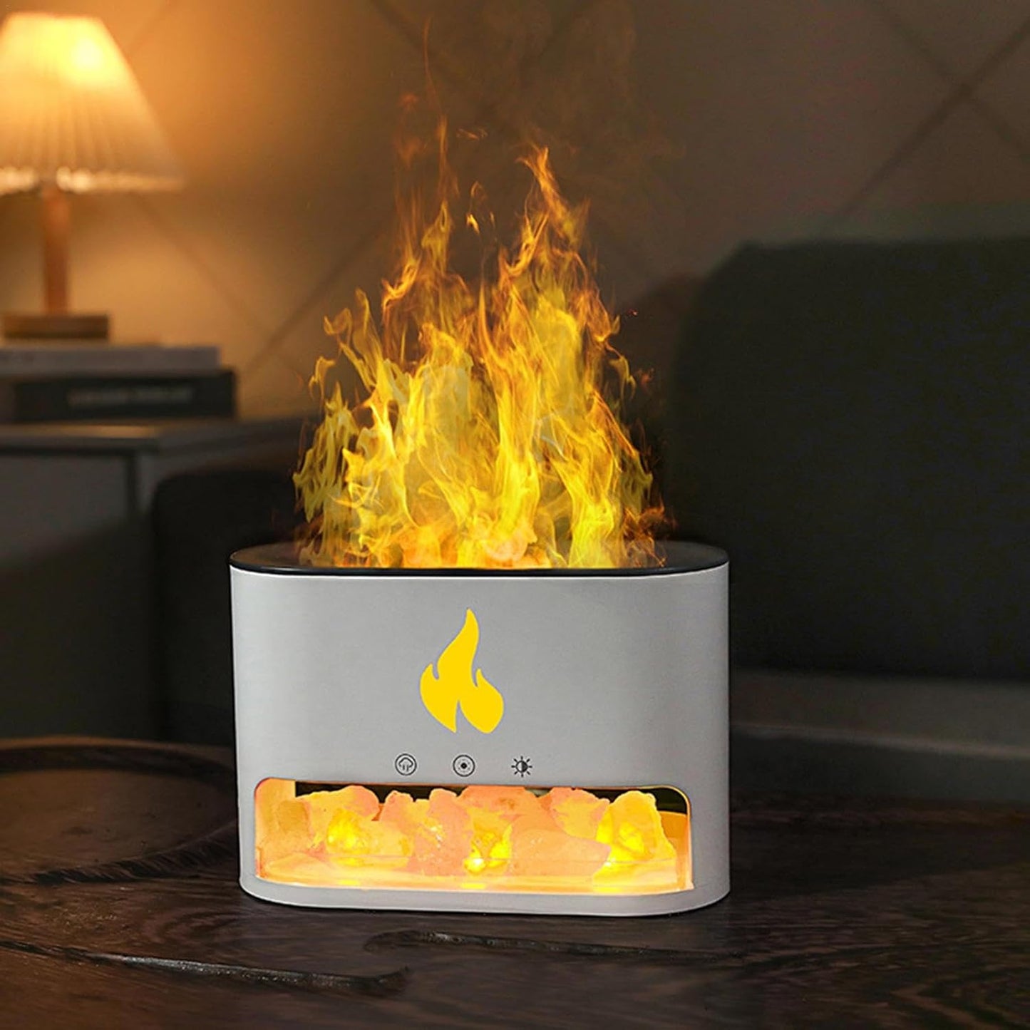 New style salt stone simulated flame aroma diffusersVolcano type aroma diffusers, lava type aroma diffusers. Large fog volume, small, USB powered, household air humidifiers. Essential oil diffusers