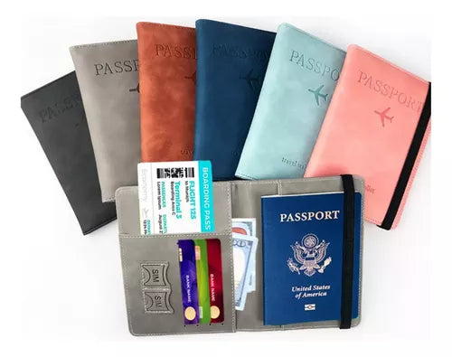 Spot RFID Passport Holder, Made of PU Leather, Multi - functional, with SIM Card Slot, Document Holder Cover, Passport Case for Wholesale