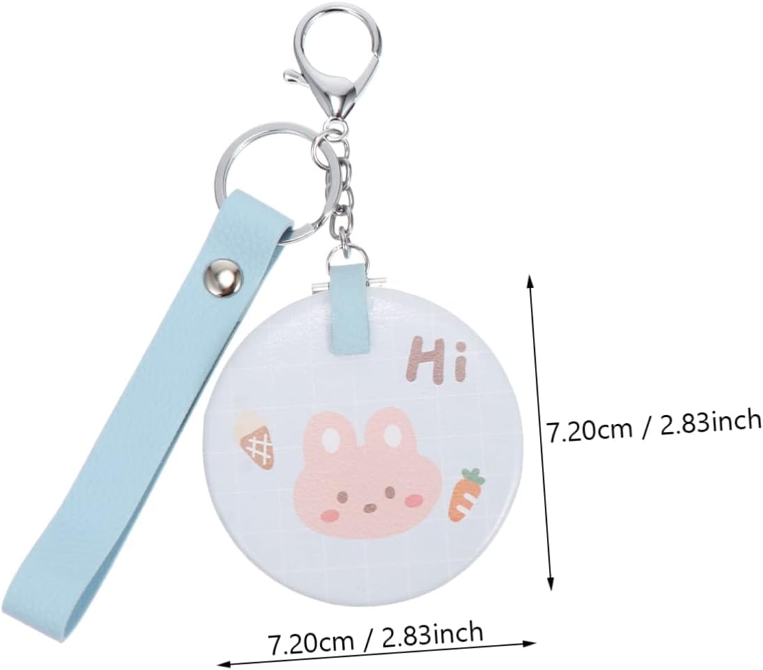 Wholesale mini round pocket mirrors. Metal folding flip - cover. Portable and cute for girls. Creative hand - held makeup touch - up small mirrors with lanyards.
