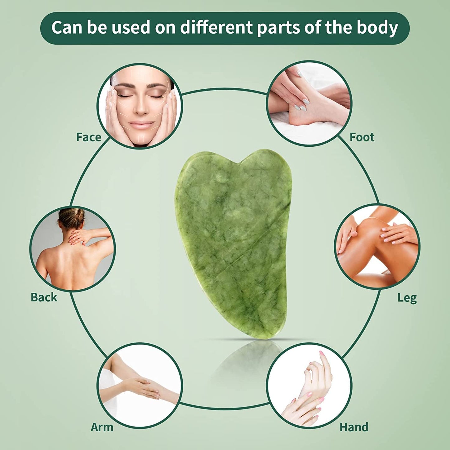 Natural Facial Massager, Xiuyan Jade Roller, Jade Gua Sha Plate Set, Facial and Full - body Beauty Tool Made of Horn.