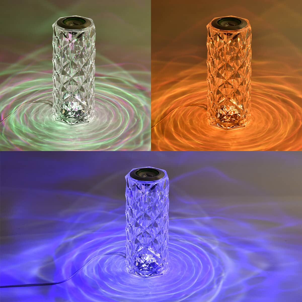 Multifunctional LED Table Lamp USB Charging Port 16-level Dimming Crystal Table Lamp Bedroom Diamond Table Lamp Charging Led Night Light