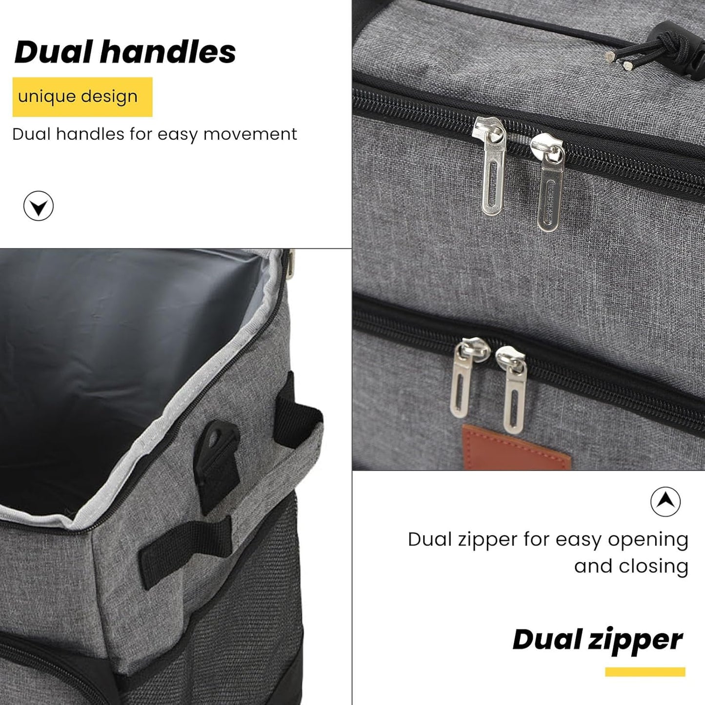 Portable Cooler Bag Camping Thermal Insulation Storage Organizer Waterproof & Leakproof Keep Hot & Cold 35L Large ty with Pull Rod for Outdoor Travel Camping Picnic Hiking Fishing Beach