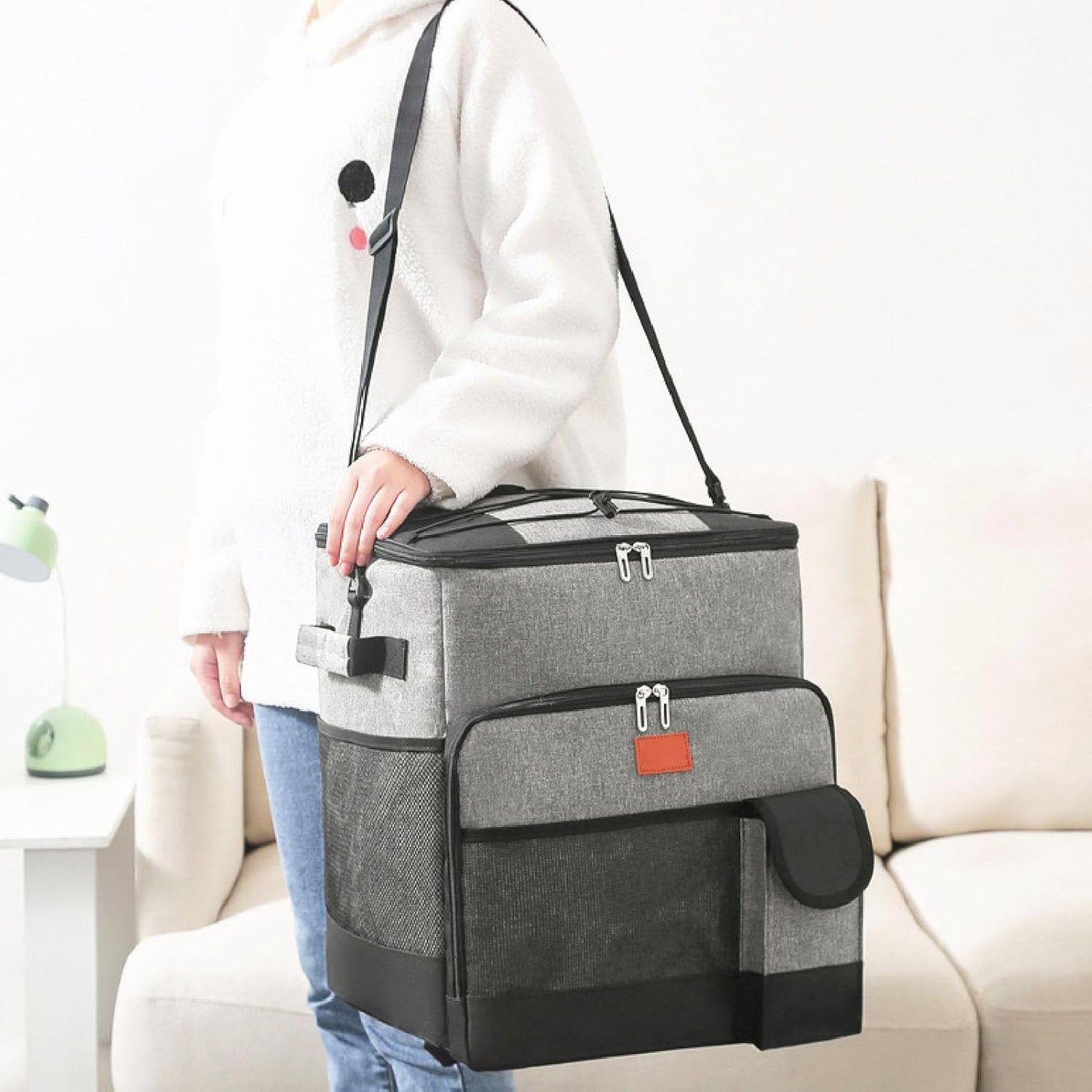 Portable Cooler Bag Camping Thermal Insulation Storage Organizer Waterproof & Leakproof Keep Hot & Cold 35L Large ty with Pull Rod for Outdoor Travel Camping Picnic Hiking Fishing Beach