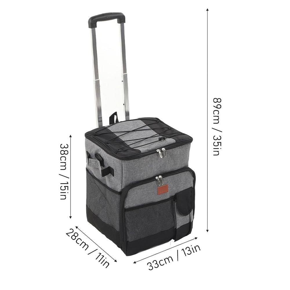 Portable Cooler Bag Camping Thermal Insulation Storage Organizer Waterproof & Leakproof Keep Hot & Cold 35L Large ty with Pull Rod for Outdoor Travel Camping Picnic Hiking Fishing Beach