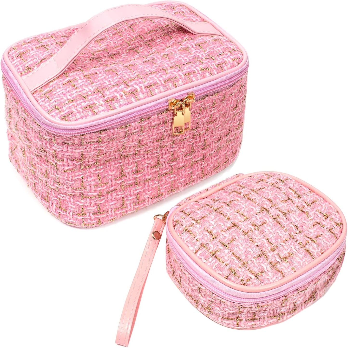 Large Capacity Travel Makeup Bag with Handle for Women, Makeup Organizer, Portable Wash Bag Cosmetic Storage Bag