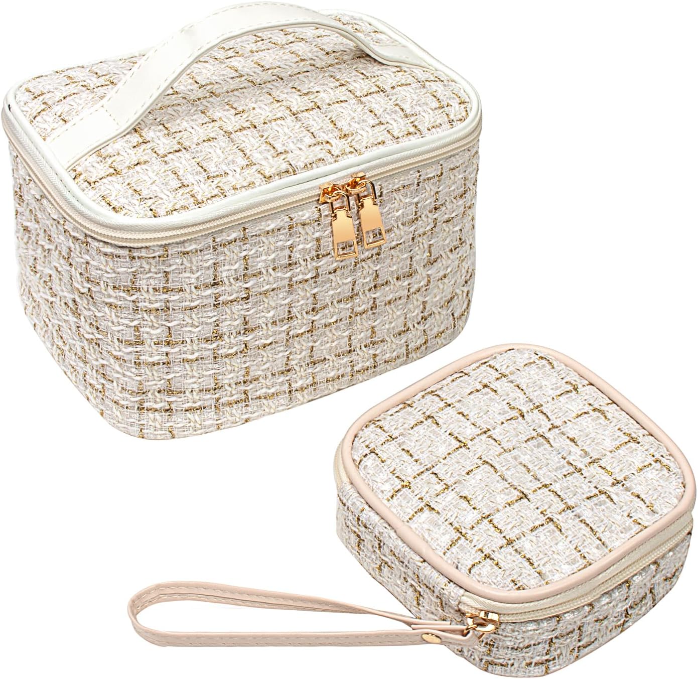 Large Capacity Travel Makeup Bag with Handle for Women, Makeup Organizer, Portable Wash Bag Cosmetic Storage Bag