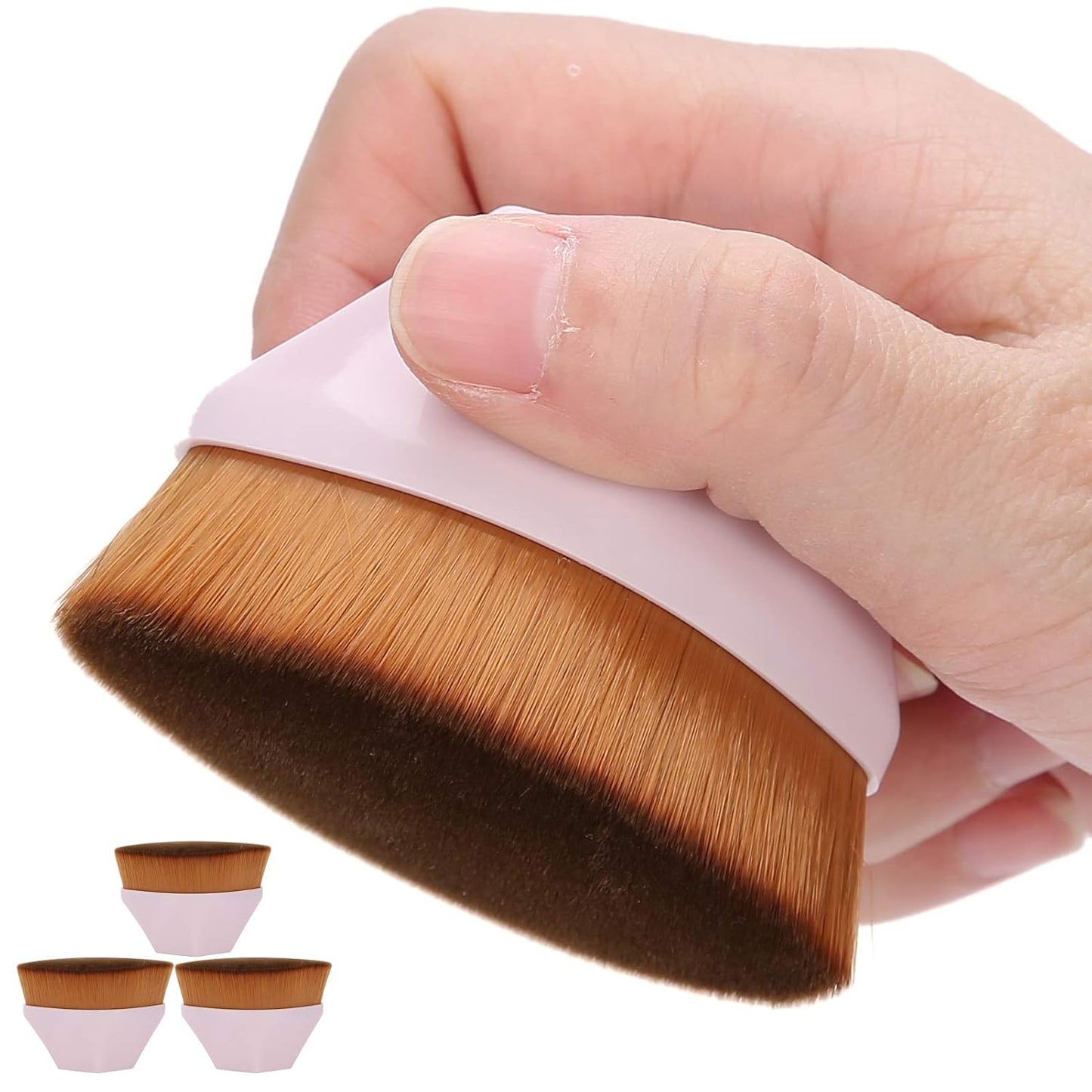 Hexagon Foundation Makeup Brush, High Density Flat Top Foundation Brush with Protective Case for Blending Liquid, Cream or Flawless Powder Cosmetics