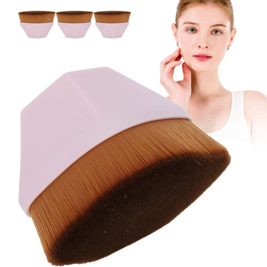 Hexagon Foundation Makeup Brush, High Density Flat Top Foundation Brush with Protective Case for Blending Liquid, Cream or Flawless Powder Cosmetics