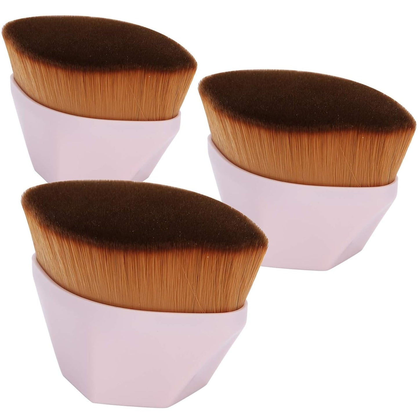 Hexagon Foundation Makeup Brush, High Density Flat Top Foundation Brush with Protective Case for Blending Liquid, Cream or Flawless Powder Cosmetics