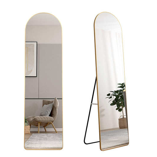 Simple arched full - length floor - standing dressing mirrors for clothing stores and household use