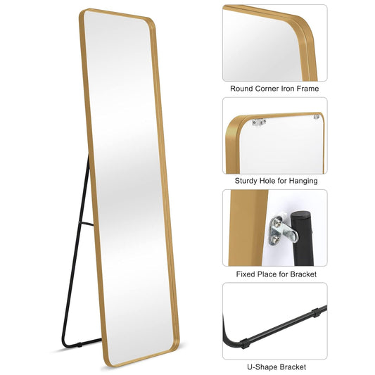 Simple full - length dressing mirrors with round corners for clothing stores and household use, floor - standing mirrors.