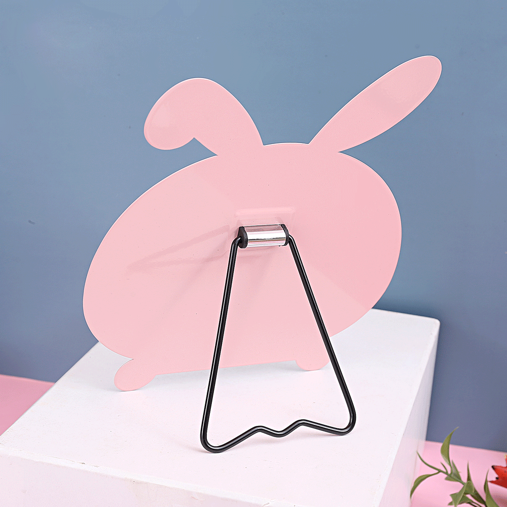 Cartoon - style simple folding table - top makeup mirrors. Cute and creative portable dressing mirrors with rabbit - shaped designs for desktop use