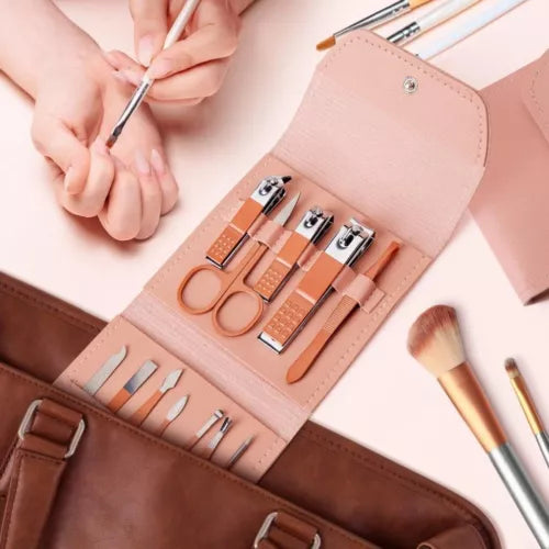 12 in 1 Nail Clippers Kit Stainless Steel Pedicure Grooming Set Full Function Nail Care Tools Manicure Set With PU Travel Case