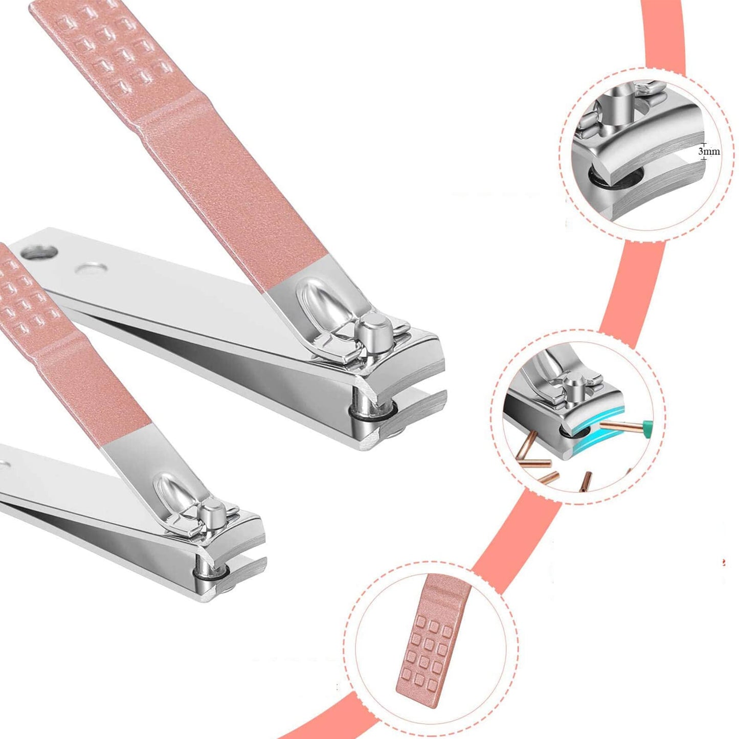 12 in 1 Nail Clippers Kit Stainless Steel Pedicure Grooming Set Full Function Nail Care Tools Manicure Set With PU Travel Case