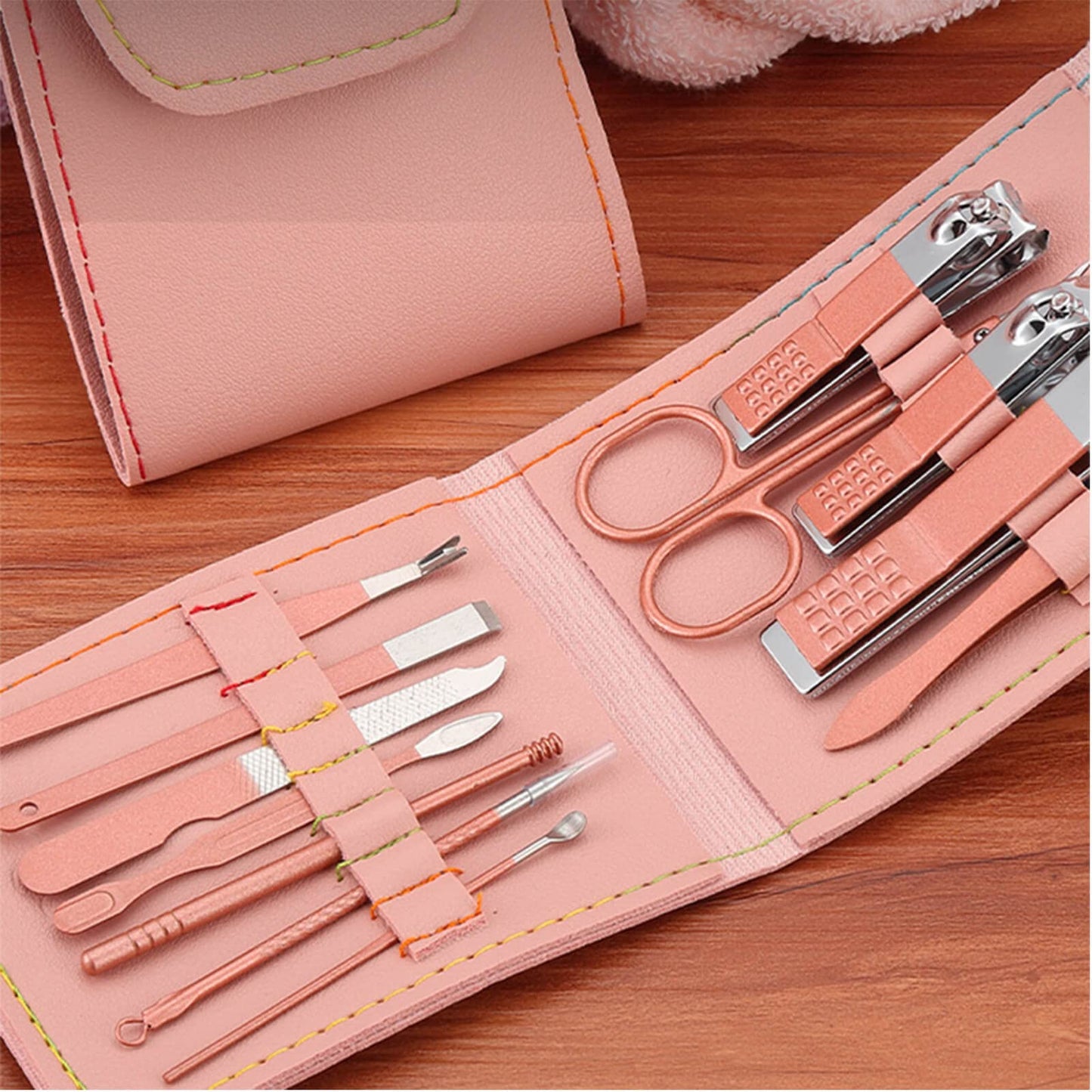 12 in 1 Nail Clippers Kit Stainless Steel Pedicure Grooming Set Full Function Nail Care Tools Manicure Set With PU Travel Case